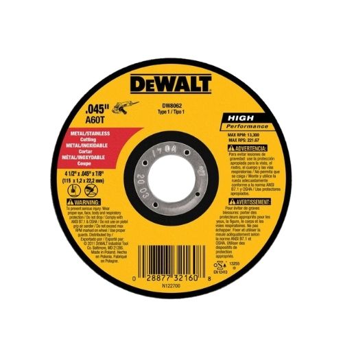 Disco Corte Fino Metal 1/2 Pulg x 0.45pgulg x 7/8pulg.DW8062