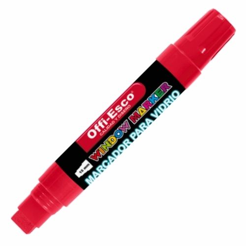 Marcador Para Vidrio Pta Rectangular 15mm OE-550 Rojo