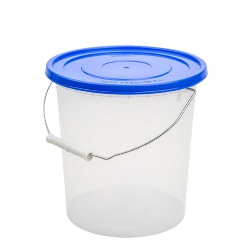 Balde Plastico Transparente Premium Con Tapa 4 Litros