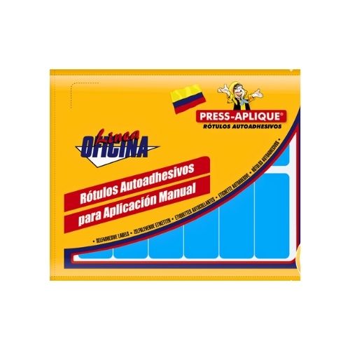 Press Aplique Sobre 50 X 20 X 216 Rotulos Azul Ref 1111