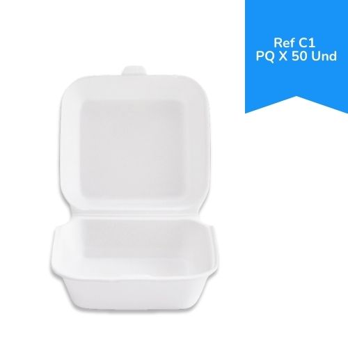 Portacomida Tipo Postre Ref C1 Paq X 50 Und