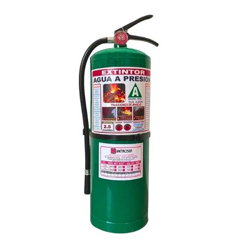 Extintor Agua De 2.5 Galones Con Calcomania , Señalizacion Y Manguera