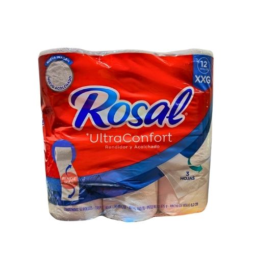 Papel Higienico Rosal ULTRA CONFORT Blanco 30m Triple H XXG X12u Ref: 100130950