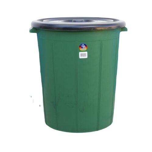 Caneca Plastica Con Tapa 40 Litros Verde