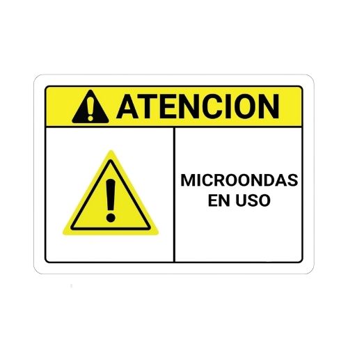 Señalizacion 30 X 15 Cms cal 40 Microondas En Uso