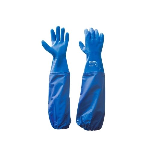 Guante Semicorrugado Industrial Con Manga De 60 Cms Azul T 8 - 11981617