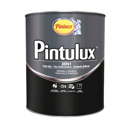Pintura Tipo Esmalte Para Exteriores PINTULUX Galon Color Negro