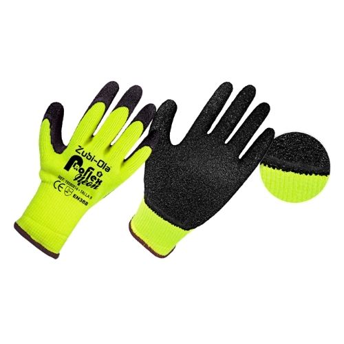Guante Hilaza Amarillo Neon/Latex Corrugado T9 Ref 19590014 Zubiola