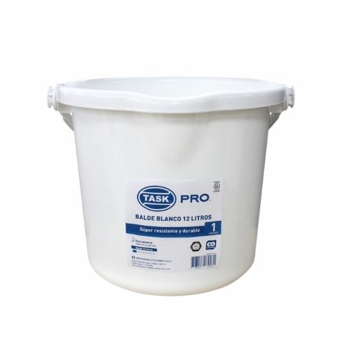 Balde Plastico Blanco Task Pro 12 Litros
