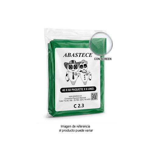 Bolsa Basura 40 X 60 Verde C2.3 Con Screen Paquete X 6 Und en Abastece.co