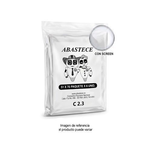 Bolsa Basura 51 X 76 Blanca C 2.3 Con Screen Paq X 6 Und en Abastece.co