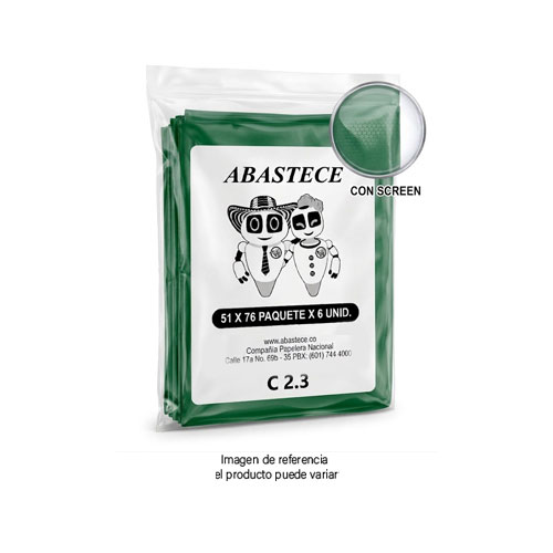 Bolsa Basura 51 X 76 Verde C 2.3 Con Screen Paq X 6 Und en Abastece.co