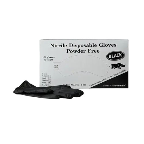 Guantes Nitrilo Rino Xtreme Flex Negro Talla L X 100 Und en Abastece.co