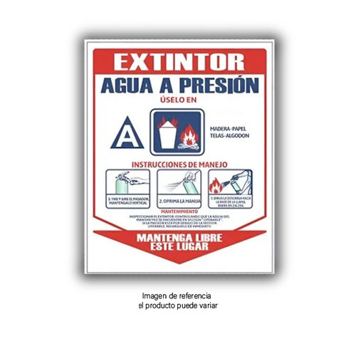 Señalizacion 20 X 25 Cm Agua A Presion H2O 2.5 Gal en Abastece.co