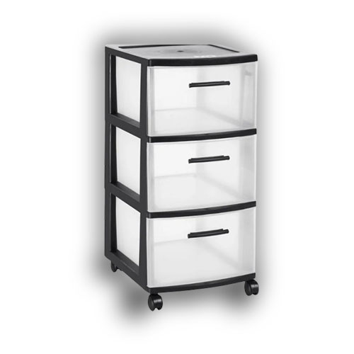 Cajonero Negro 3 Niveles Con Ruedas en Abastece.co