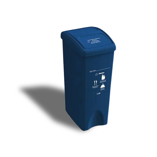 Papelera Vaiven Tapa Plana 53 Litros Azul Marca Estra en Abastece.co