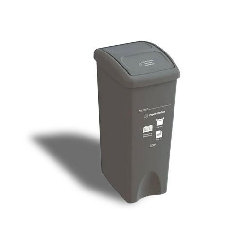 Papelera Vaiven Tapa Plana 53 Litros Gris Marca Estra en Abastece.co