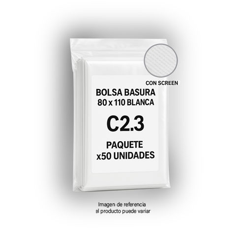 Bolsa Basura 80x110 Blanca C2.3 Con Screen Paquete X50 Unidades. en Abastece.co
