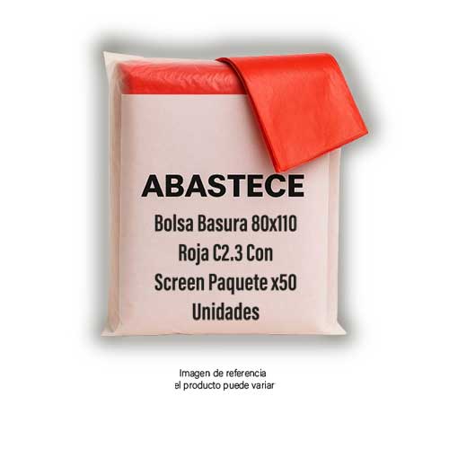 Bolsa Basura 80x110 Roja C2.3 Con Screen Paquete X50 Unidades. en Abastece.co
