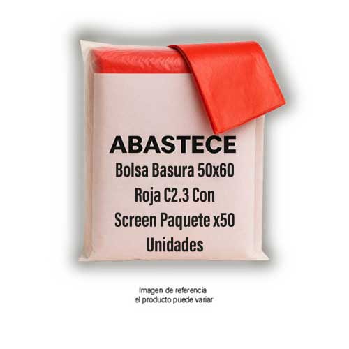 Bolsa Basura 50x60 Roja C2.3 Con Screen Paquete X50 Unidades. en Abastece.co