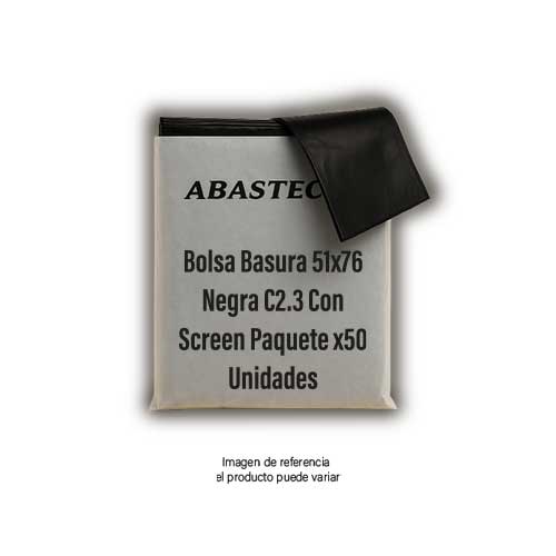 Bolsa Basura 51x76 Negra C2.3 Con Screen Paquete X50 Unidades. en Abastece.co