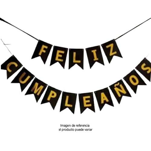 Guirnalda Feliz Cumpleaños Negra. en Abastece.co
