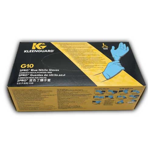 Guante Nitrilo Kleenguard G10 Azul Talla L X 100 Und en Abastece.co
