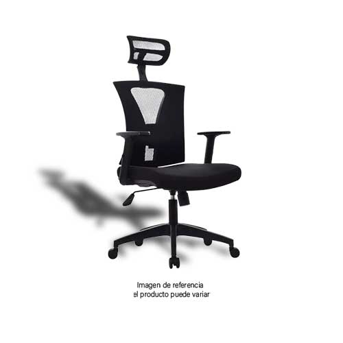 Silla Cajero Lisa Tapizada B.Nylon Paño Escocia Negro C.Ruedas en Abastece.co