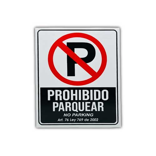 Señalizacion 60x46cm Cal. 40  Prohibido Parquear en Abastece.co