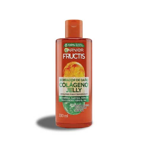 Crema Para Peinar Garnier Fructis Borrador De Daño Colageno Jelly Frasco X300 Ml en Abastece.co