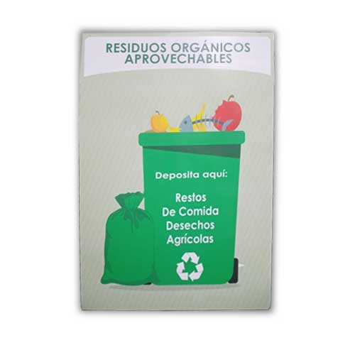Señalizacion 30 X 20Cm Cal 40 Caneca Verde Residuos Organicos en Abastece.co