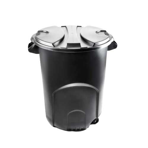 Caneca Tipo Tanque Plastica 120 Lt Negra Con Tapa en Abastece.co