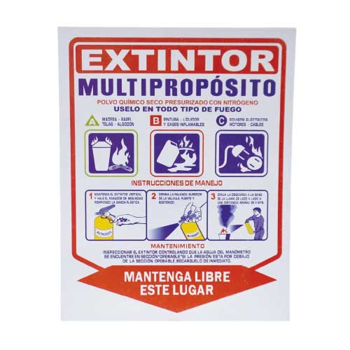 Señalizacion 20 X 25 Cm Extintor ABC Multiproposito De 5 Libras en Abastece.co