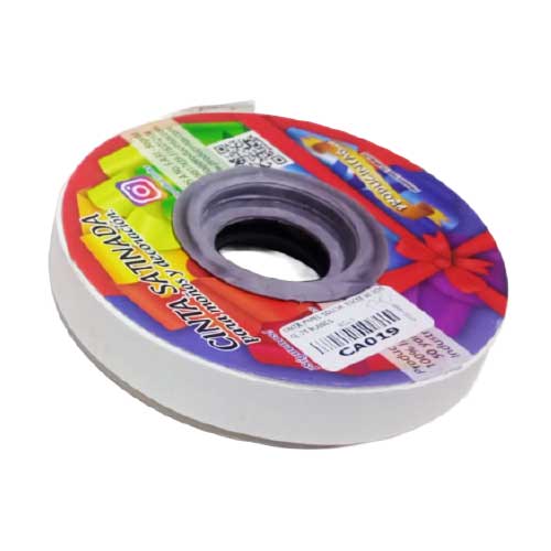 Cinta Decorativa Satinada Color Blanca1.5 CM X 45Mtrs en Abastece.co