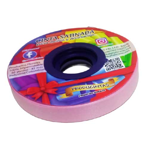 Cinta Decorativa Satinada Color Rosada 1.5 CM X 45Mtrs en Abastece.co