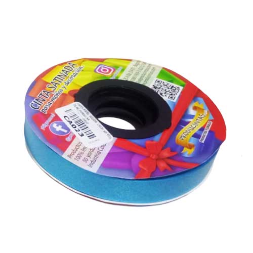 Cinta Decorativa Satinada Color Agua Marina 1.5 CM X 45Mtrs en Abastece.co