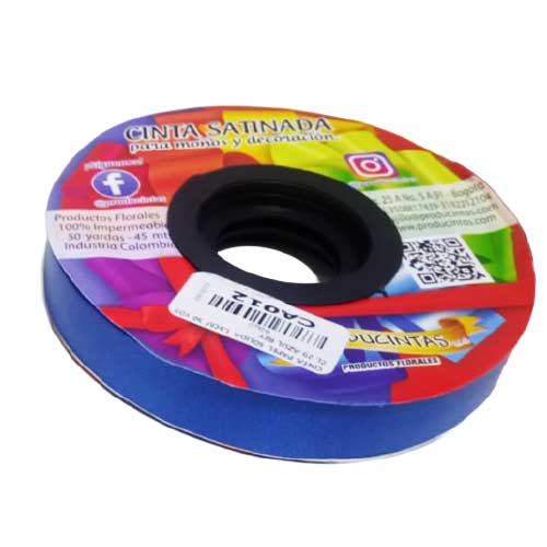 Cinta Decorativa Satinada Color  Azul Oscuro 1.5 CM X 45Mtrs en Abastece.co