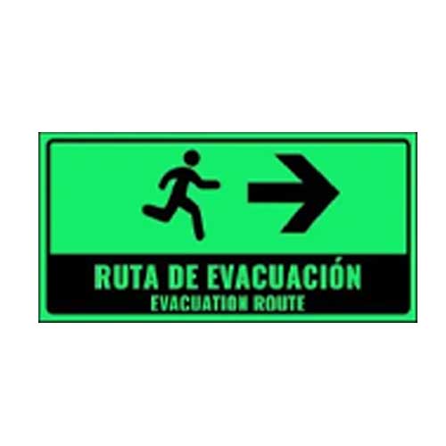 Señalización Ruta De Evacuación A La Derecha 22x15 Fotoluminiscente en Abastece.co