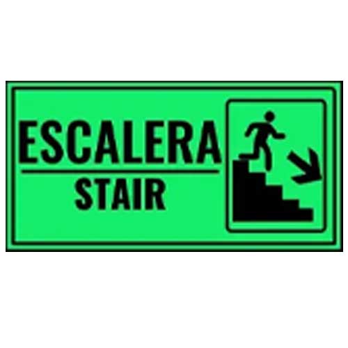 Señalización Escalera Baja Por La Derecha 22x15 Fotoluminiscente en Abastece.co