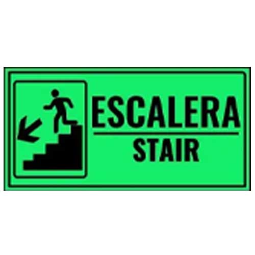 Señalización Escalera Baja Por La Izquierda 22x15 Fotoluminiscente en Abastece.co