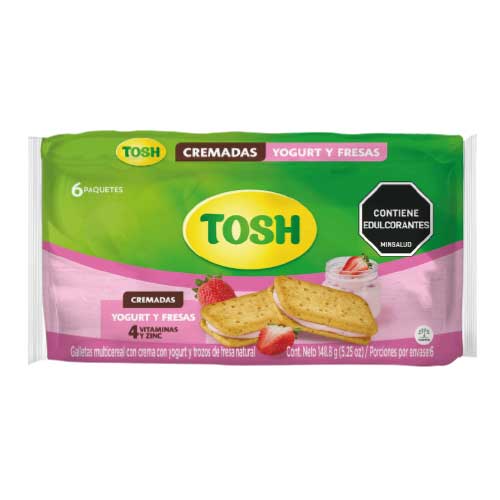Galletas Tosh Cremadas Yogurt Fresa Paquete X6 Unidades en Abastece.co