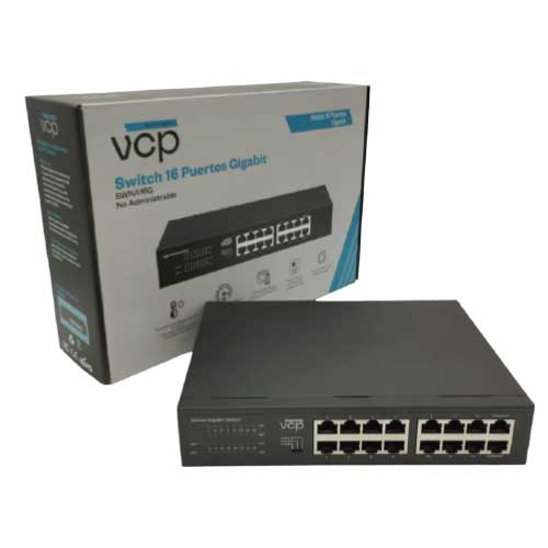 Switch Ethernet GB 16 Puertos Con Base De Escritorio en Abastece.co