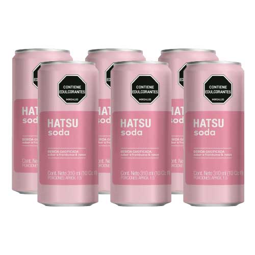 Soda Hatsu Frambuesa Rosas Lata 310 Ml X6u. en Abastece.co