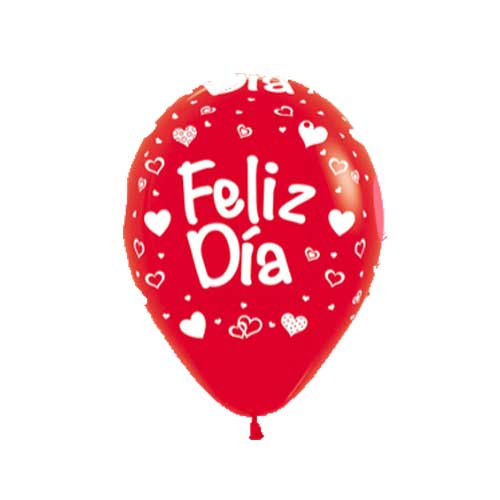 Globo Feliz Dia Corazones R12 Paquete X12 Unidades en Abastece.co