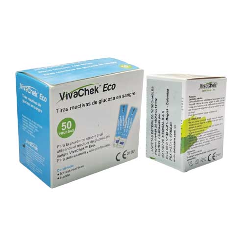 Tiras Para Glucómetro Vivachekeco + Caja De Lanceta Bonificada en Abastece.co