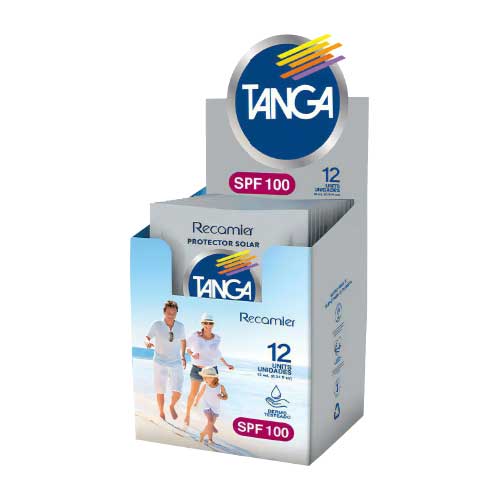 Bloqueador Solar Tanga SPF100 De 10 ML Display X 12 Sobres en Abastece.co