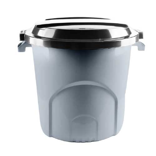 Caneca Tipo Tanque Plastica 55 Lt Gris Con Tapa en Abastece.co