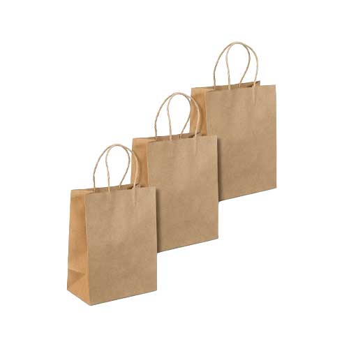 Bolsa Papel Kraft Con Manija 26x17x23 Cm Paquete X12 Unidades en Abastece.co