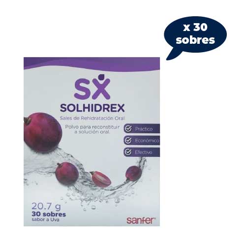 Suero Oral En Polvo Caja X 30 Sobres Sabor A Uva en Abastece.co