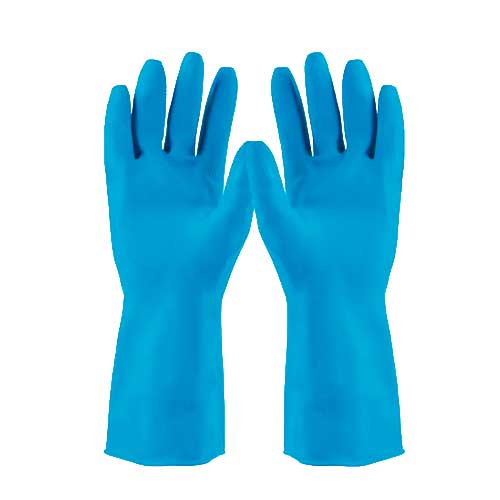 Guante De Caucho Calibre 18 Fuller Pinto Azul Talla S